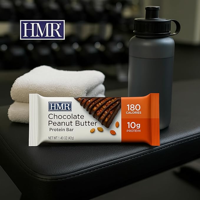 HMR Chocolate Peanut Butter &amp Iced Oatmeal Protein Bars 24 Count Each | 10g Protein | Low Calorie Nutritious Snack &amp Dessert | Supports Weight Maintenance | Tasty Meal Replacement or On-the-