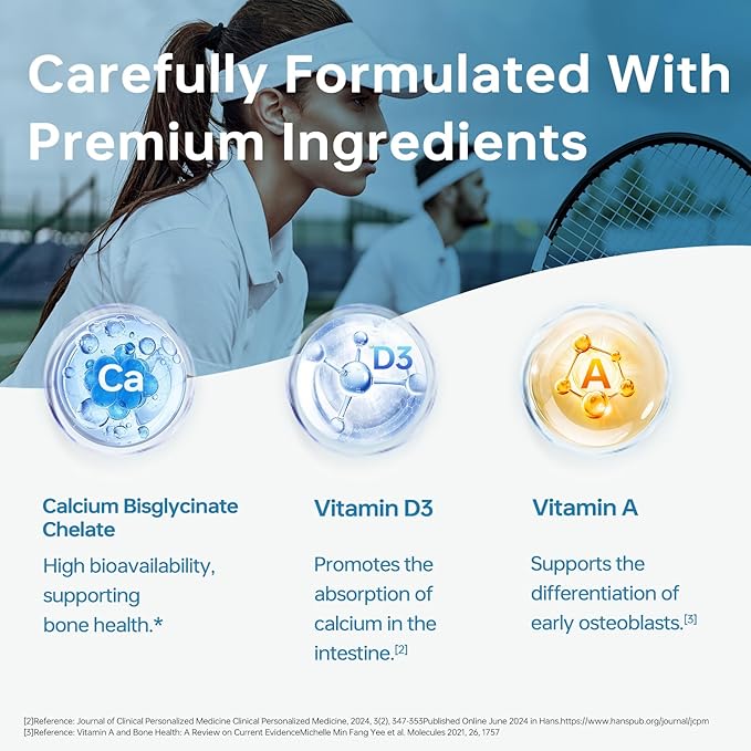 HUJ ADK Supplement 60 Capsules Calcium Vitamins A D3 K2 (MK-7)