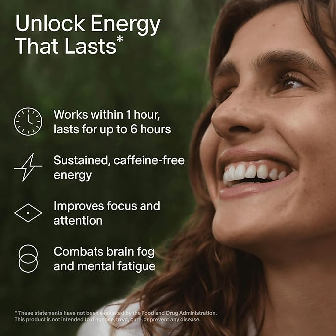 Seed AM-02 Energy + Focus - Daily Nootropic Supplement for Women &amp Men - Fast-Acting &amp Sustained Energy for Up to 6 Hours - Caffeine-Free Vegan &amp Shelf-Stable - 30 Capsules (30-Day Supply)