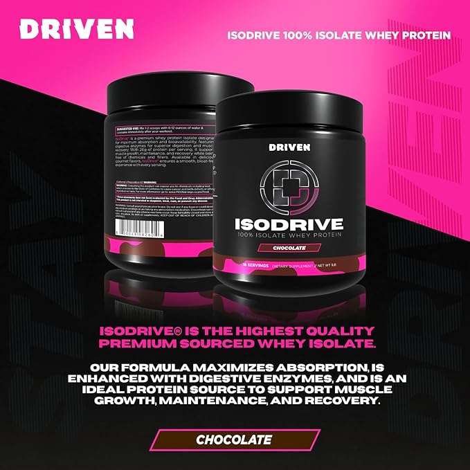 Driven Nutrition ISODRIVE Premium Whey Isolate (1lb Chocolate)
