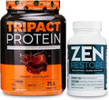 Nutrology TRIPACT Protein Powder 7-in-1 Meal Replacement Shake Creamy Chocolate Flavor (20 Servings) Zen Natural Magnesium Supplement (30 Servings)