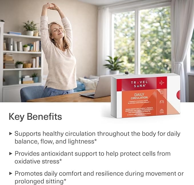 Daily Circulation | Super Antioxidants Supplement &amp Daily Circulatory Support | Maqui Berry (Delphinol) French Maritime Pine Bark (Pycnogenol) Ginger Root Extracts | 30 Servings