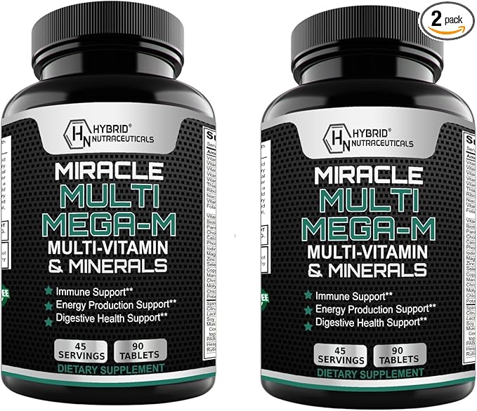 MEGAV-1 Multi-Vitamin Superfood &amp Minerals - Daily Multivitamin with Probiotics Digestive Enzyme Mushroom Complex for Heart Health Immune Support Energy &amp Stamina: 2-Pack 180 Tablets