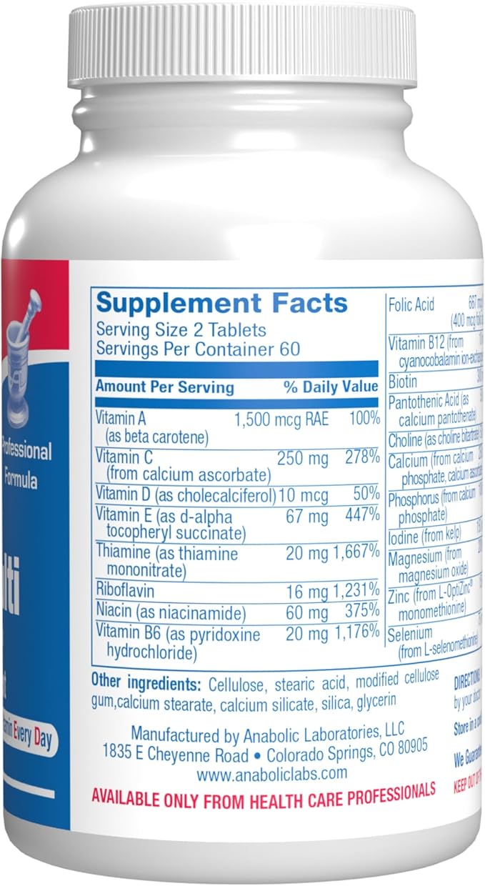 Iron Free Daily Multivitamin for Men and Women 120 Tablets - AVED Daily Multi Vitamin and Minerals Health Supplement - Vitamins A C D E Vitamin B Complex Zinc Calcium Magnesium More