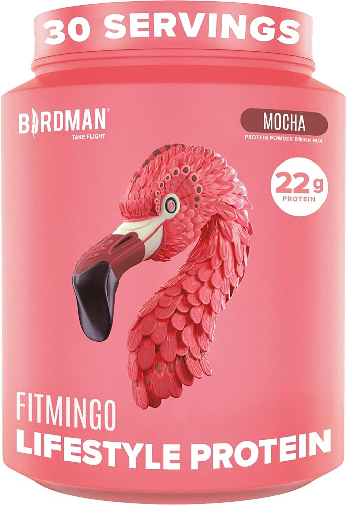 BIRDMAN Fitmingo Vegan Protein Powder with Inositol Collagen Boosters Hyaluronic Acid and Vitamins | Low Carb Dairy Free Low Calorie | 23g Plant Based Blueberry Protein Powder with Myo-Inositol