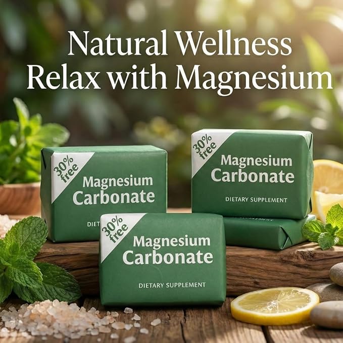 Magnesium Carbonate Cubes 7g | Pack of 4 | Pure Vegan Gluten-Free &amp Non-GMO Supplement | Made in Mexico | Carbonato de Magnesio Hecho en México | LENICO
