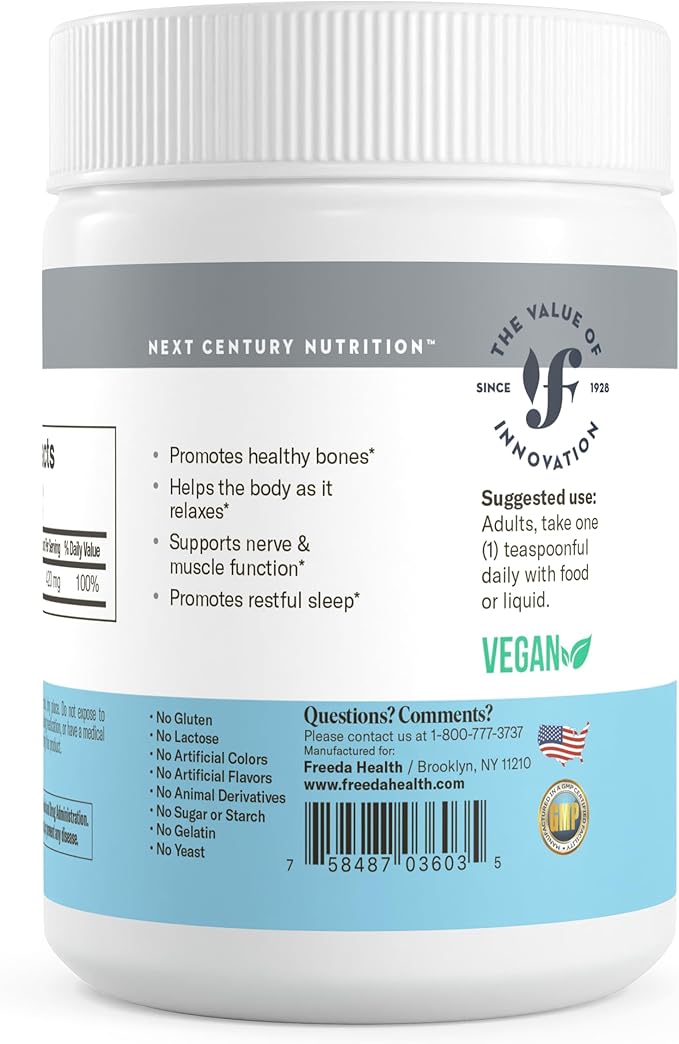 Magnesium Citrate Powder – Pure Magnesium Powder Drink Mix for Relaxation Digestion &amp Muscle Support – Made in USA Gluten-Free Vegan Magnesium Supplement for Adults &amp Children – 16 oz