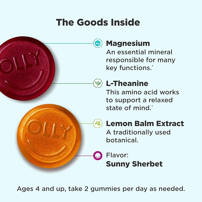 Focus Factor Kids Complete Daily Chewable Vitamins Multivitamin &amp OLLY Kids Chillax Magnesium Gummies Lemon Balm Calm Chews