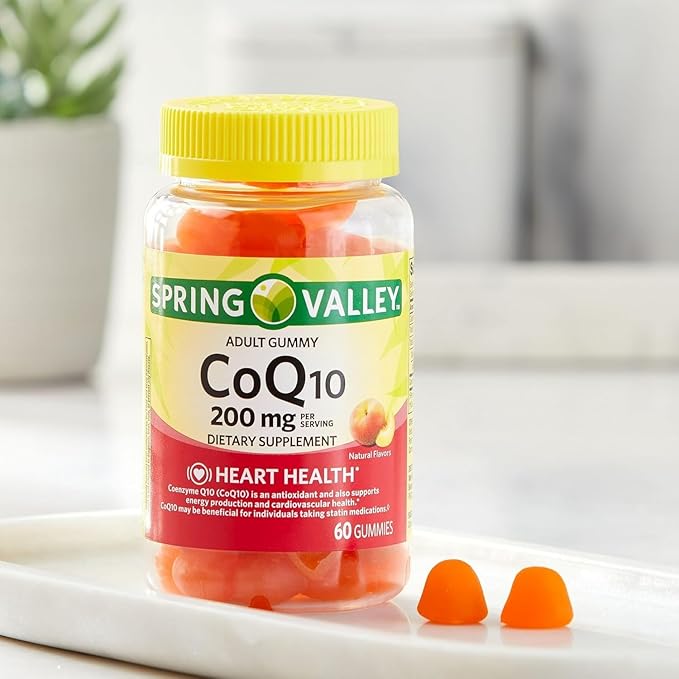 Spring Valley Coq10 200mg Gummies- Coenzyme Supplement for Adults 60 ct (Pack of 1) Set by Basket Goods