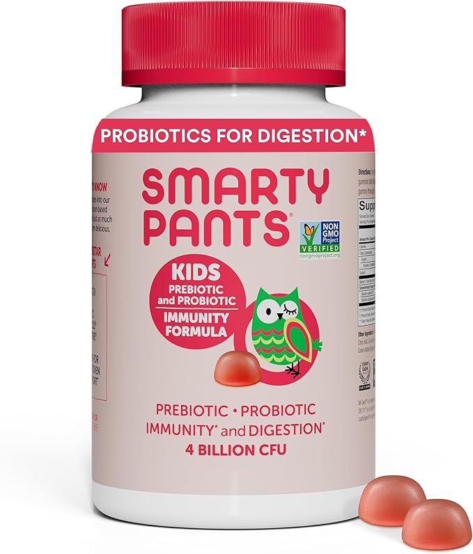 Garden of Life Dr. Formulated Organic Kids+ Probiotics Vitamins C &amp D Plus SmartyPants Kids Probiotic Immunity Gummies 60 Count