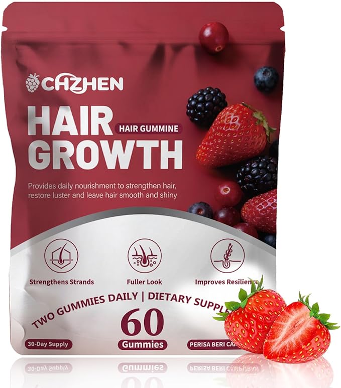 MAYLOR Hair Growth Gummies with Biotin and Collagen - Berry Flavor Daily Nutritional Supplement - Non-GMO 60 Gummies (1)