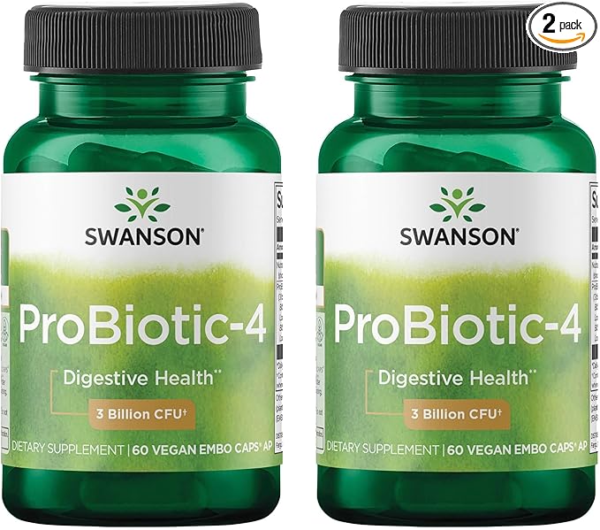 Swanson Probiotic-4 3 Billion Cfu 60 Veg Caps (2 Pack)