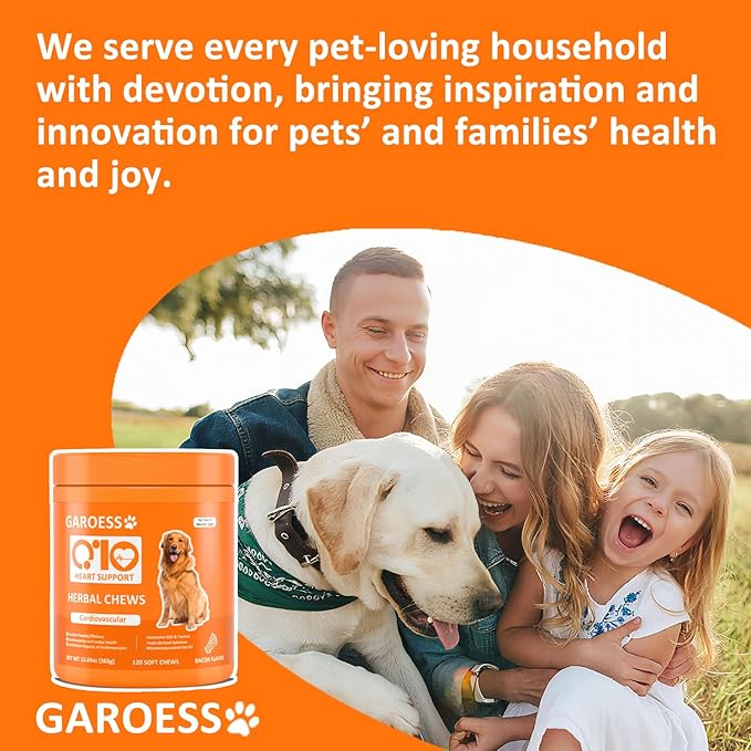CoQ10 Heart Chew for Dogs Support Dogs Heart Health Cognitive &amp Energy CoQ10 Chews for Cardiovascular &amp Gum Health &amp antioxidant Protection Bacon Flavor 360 Count (3 Pack/Love it)
