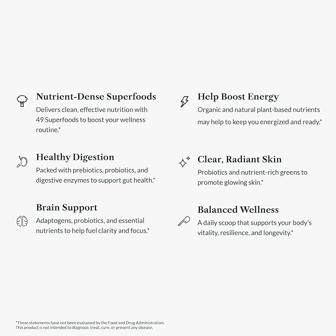 Greens First Original Greens Powder - 49 Superfoods - Organic Fruits &amp Veggies - Prebiotics Probiotics &amp Digestive Enzymes - Antioxidant Smoothie - Dairy Free Vegan &amp Non-GMO (Berry 60