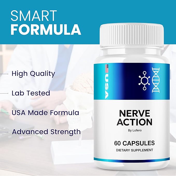 Nerve Action Capsules NerveAction Pills with Advanced Maximum Strength Neuropathy Supplement Health Function Support Vitamins Premium Wellness Formula All-Natural Ingredients Capsulas (60 capsules)