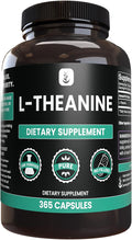 PURE ORIGINAL INGREDIENTS L-Theanine (365 Capsules) Amino Acid No Magnesium or Rice Filler Lab Verified