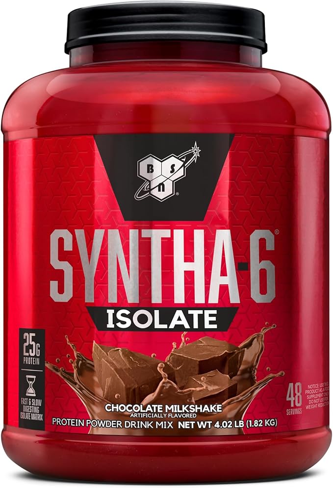 BSN SYNTHA-6 Isolate Protein Powder Chocolate Protein Powder with Whey Protein Isolate Milk Protein Isolate Flavor: Chocolate Milkshake 48 servings (packaging may vary)
