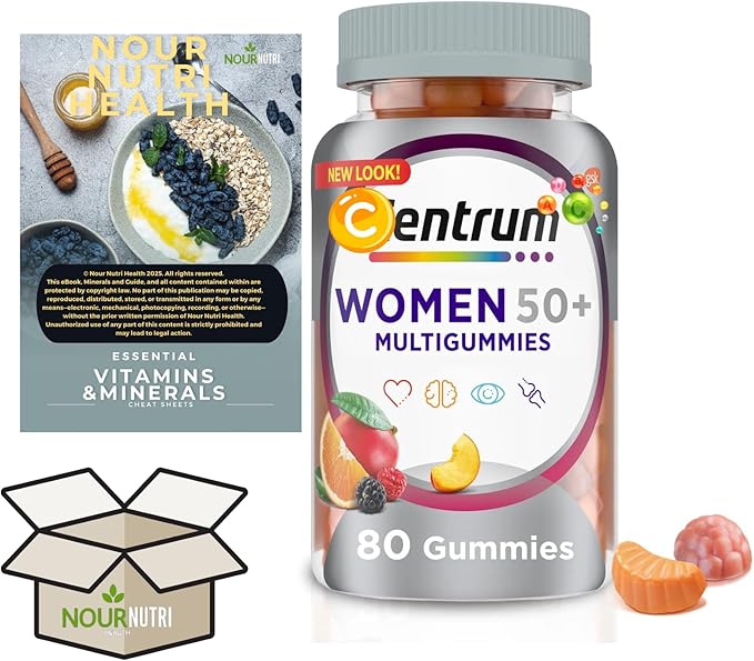 Pack of 1 Multigummies Womens 50 Plus Gummy Multivitamin with Vitamin B D &amp E Fruit 80 Count + Sticker and Exclusive nnh Guide Included