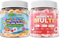 Women + Kids Multivitamin Gummies with Omega-3 (DHA &amp EPA) Methylated Multivitamin Filled Gummies Support Overall Health Immunity Hair Nails Skin HealthBrain Gut Eye