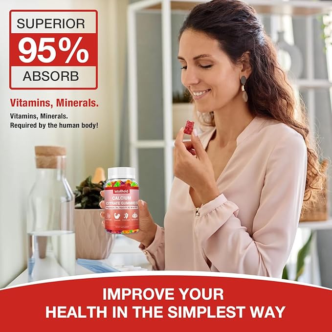 5 Packs Calcium Citrate Gummies for Kids &amp Adults Sugar Free Calcium Supplements with Vitamin D3 K2 MagnesiumSupport Bone &amp Muscle