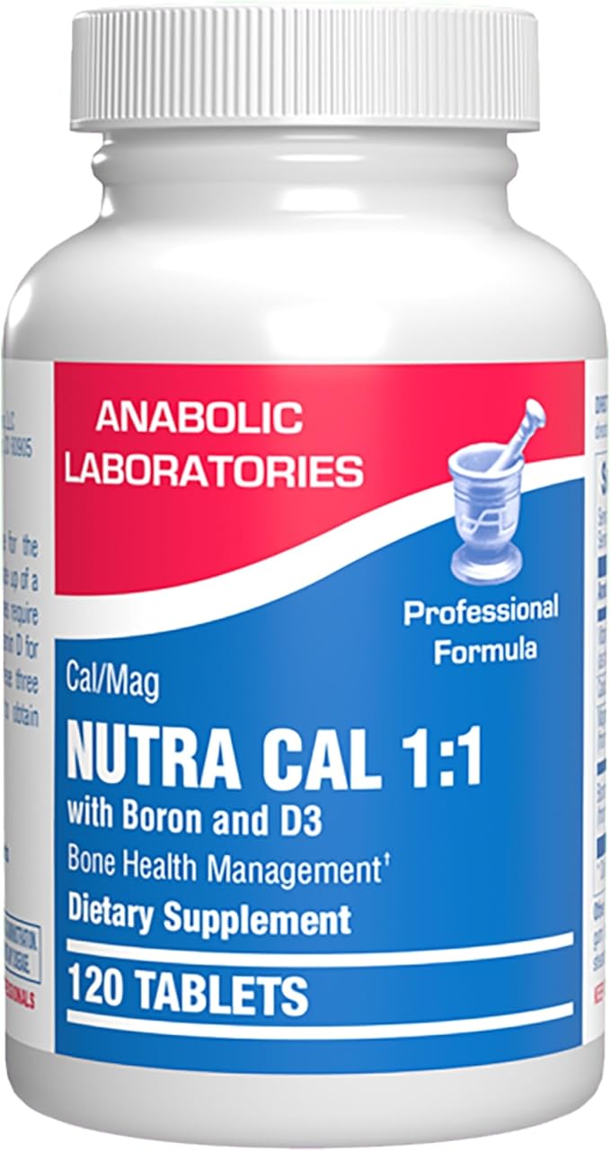 Calcium Magnesium D3 Bone Supplement for Women - Clinical Bone Strength Supplement with Magnesium Calcium Vitamin D3 &amp Boron Complex for Bone Maintenance - 120 Count Nutra Cal 1:1