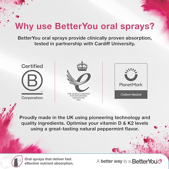 BetterYou D400 Infant Vitamin D Oral Spray - Convenient Alternative for Tablets - Specially Formulated for Children Under 3 Years - Simple and Pure Formulation - Vital for Kids Development - 0.5 oz