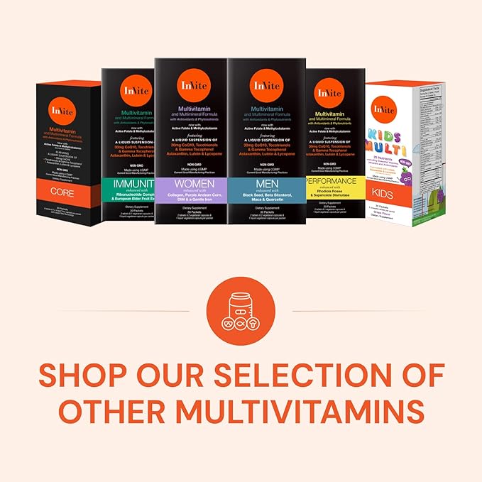 Invite Health Performance Vitamin - Comprehensive Daily Multivitamin with Enhanced Support for Athletes and Active People - 30 Day Supply