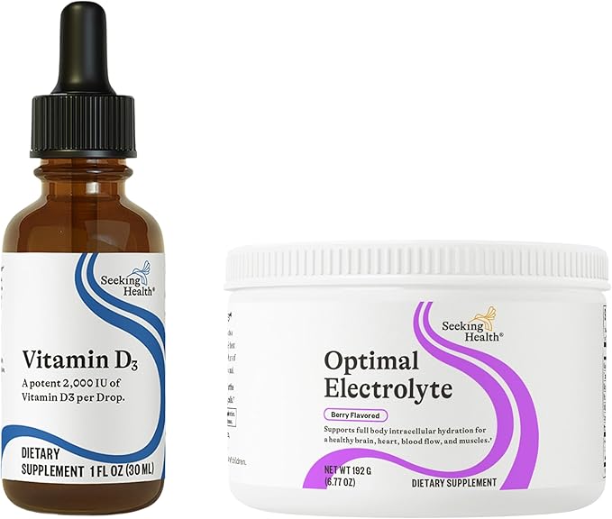 Vitamin D Drops &amp Optimal Electrolyte: 2000 IU Vitamin D3 for Immunity + Electrolyte Powder with Magnesium for Digestion &amp Energy Berry (900/30 Servings)