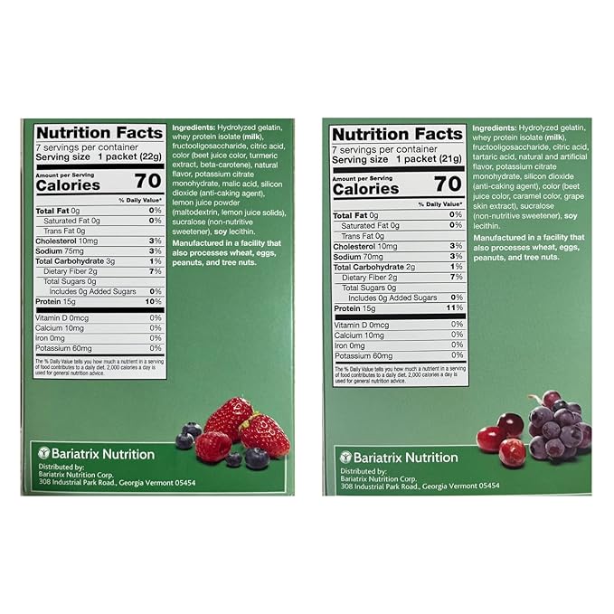 PROTIFIT - High Protein Berry Blast &amp Cranberry Grape Fruit Drink 2 Pack 15g Protein Low Calorie Sugar Free Ideal Protein Compatible 7 Servings Per Box (2 Pack)