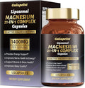 21 in 1 Liposomal 1400mg Magnesium Complex (Citrate Glycinate Malate etc) Capsule - 12 Active Types Magnesium with Vitamin D3 B6 B12 C Ashwagandha &amp CoQ10 for Women &amp Men - Support Bone