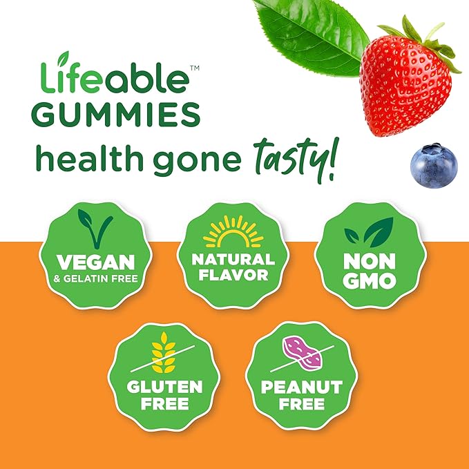 Lifeable Probiotic 2 Billion CFU Kids + Immune Support Kids Gummies Bundle - Great Tasting Vitamin Supplement Gluten Free GMO Free Chewable Gummy