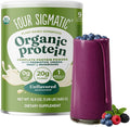 Four Sigmatic Organic Plant-Based Protein Powder | Clean Vegan Protein Elevated with Lion’s Mane Chaga Cordyceps and More for Brain Function and Immune Support | Unflavored 16.9 oz