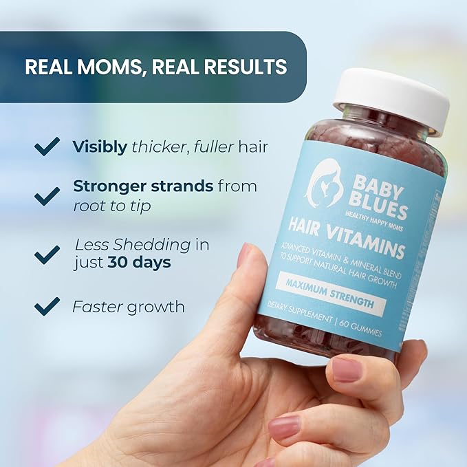 Baby Blues Postpartum Hair Loss Vitamins - Full Hair Cycle Pack - with Biotin Collagen &amp Folate
