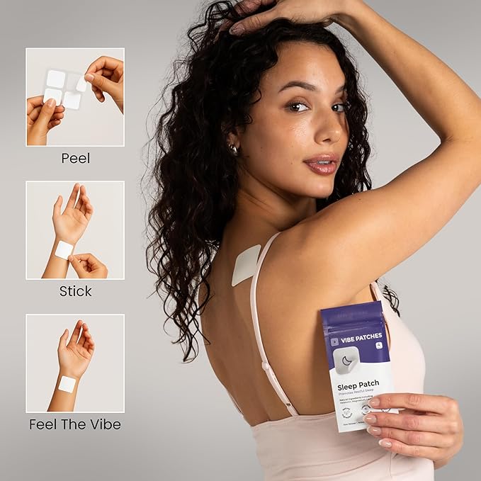 Sleep Patch | Wearable Wellness with Melatonin Magnesium and L-Theanine | Long Lasting Patch for 8-10 Hours | Vegan &amp Latex Free | 4 Patches Per Pack 3 Pack