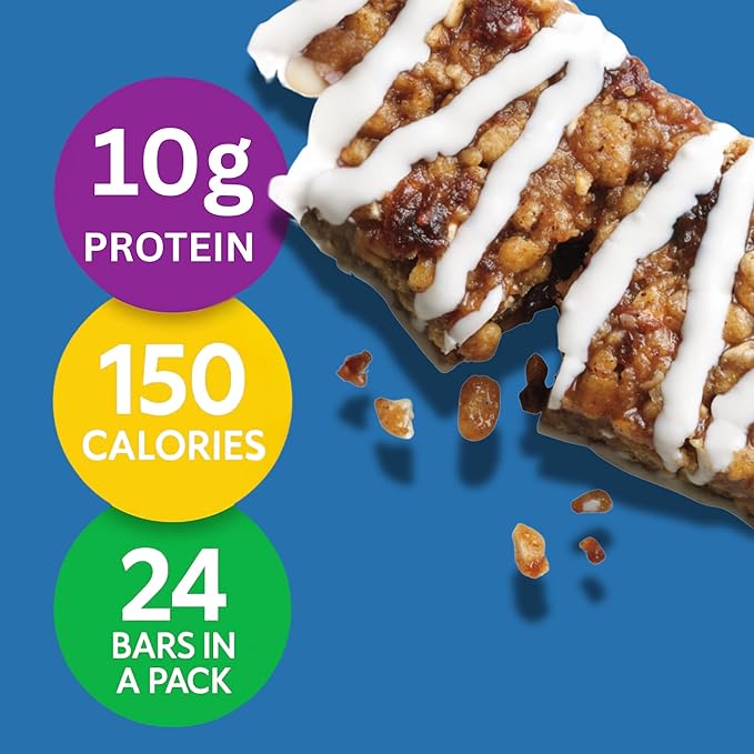 HMR Fudge Graham &amp Iced Oatmeal Protein Bars - Nutritious Low-Calorie Snacks with 10g Protein Each Perfect for Weight Maintenance and Healthy Dessert Options 24 Count Packs