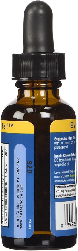Innate Choice D Sufficiency Liquid Vitamin D3 1 Fluid Ounce