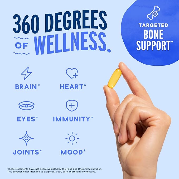 Oceanblue Professional Omega-3 2100 with Vitamin K2 and Vitamin D3-60 Count - Triple Strength Burpless Fish Oil Omega-3 Supplement with EPA DHA &amp DPA - Wild Caught - Orange Flavor 30 Servings