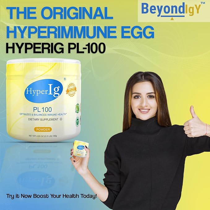 PL-100 Egg Protein Powder Hyperimmune Egg Supplement 140g – Immune Support Digestive Wellness Energy &amp Muscle Strength Gluten-Free