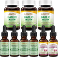 LOVITA 9-Piece Family Bundle - 4 Propolis Drops 3 Odorless Garlic &amp 2 Echinacea Comprehensive Herbal Wellness Kit (9 Pc)