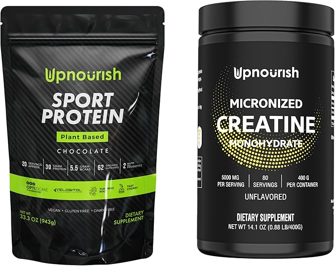 UpNourish Vegan Sport Protein Chocolate and Micronized Creatine