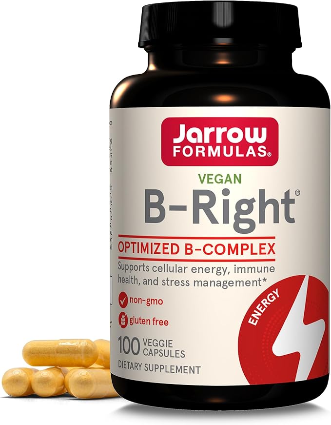 Jarrow Formulas Curcumin 95 500mg and B-Right Optimized B-Complex Capsules Bundle 120 + 100 Count