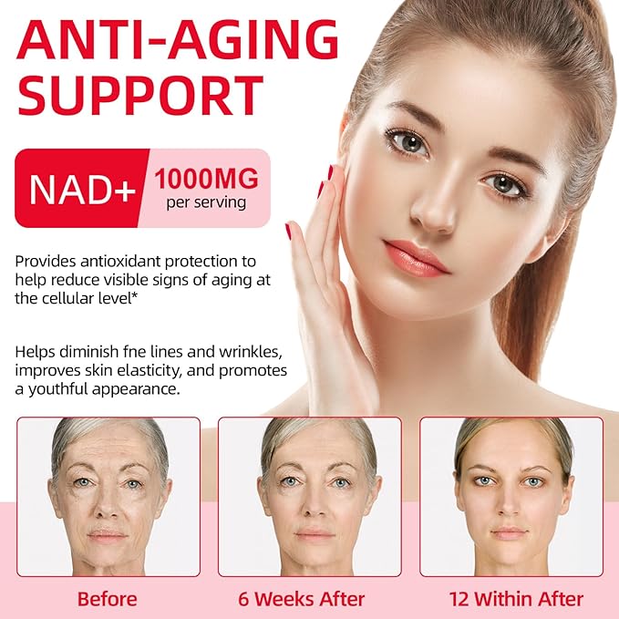 NAD+ Liquid Supplement Packets 30pcsPremium Nicotinamide Riboside &amp Resveratrol Boosts Cellular Energy &amp Healthy Aging