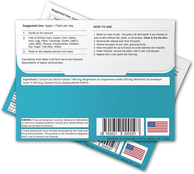 PatchAid D3/Calcium Plus Topical Patch 30-Day Supply