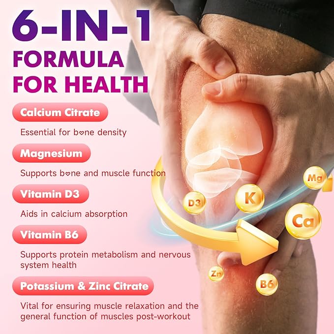 2 Pack Calcium Citrate Gummies 1000mg w/Vitamin D3 High Absorption Calcium Gummies for Women &amp Men Plus Magnesium Potassium Zinc for Muscle &amp Immune Support Raspberry Flavor 120 Count