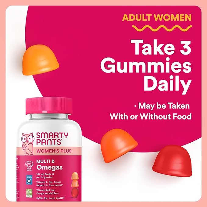 SmartyPants Family Daily Nutrition Bundle: Kids + Women’s Multivitamin Gummies with Omega-3 Vitamins D3 B12 A &amp Zinc – Gluten Free Non-GMO Clean Label Certified 60 &amp 90 Count (Pack of 2)