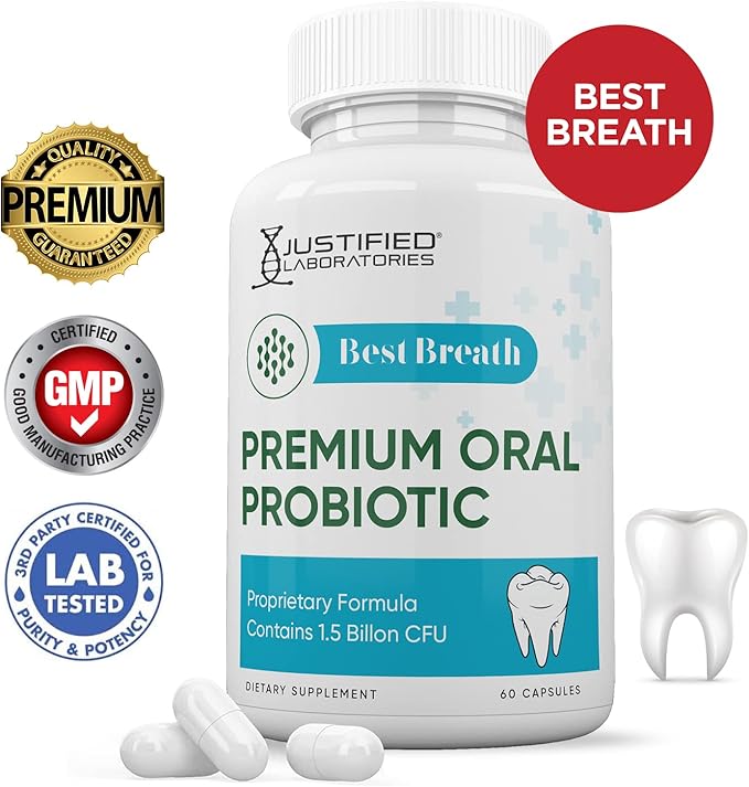 Justified Laboratories (5 Pack) Best Breath 1.5 Billion CFU Probiotic Oral Support 300 Capsules