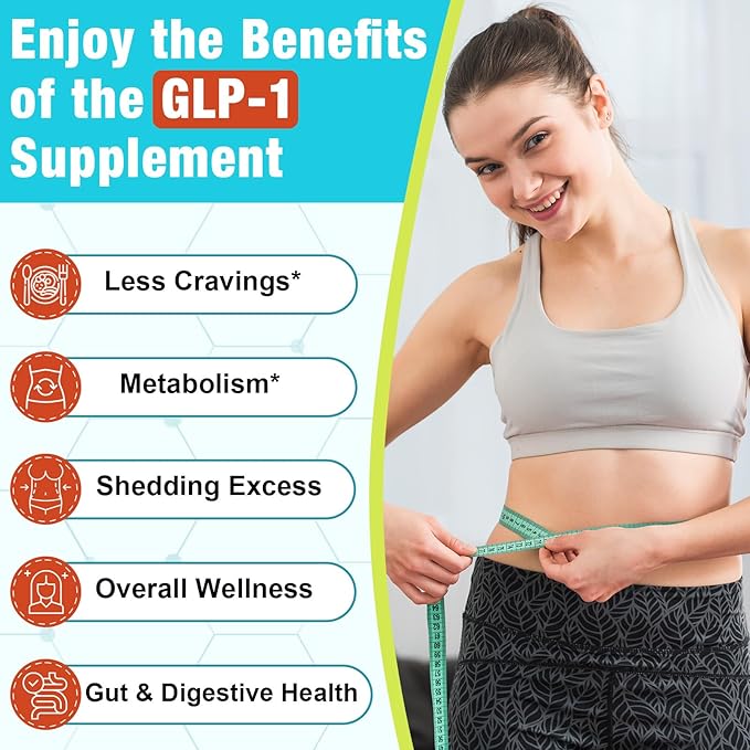 GLP-1 16 in 1 GLP-1 Supplement for Women &amp Men 4X GLP-1 Targeted Formula with Hops Green Tea Extract &amp Cinnamon Bark GLP for Gut Digestion &amp Overall Health Vegan 60 Caps