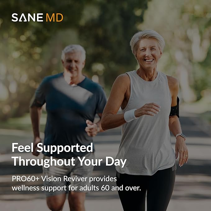 SANE MD PRO60+ Vision Reviver™ – Eye Supplement for Adults 60+ with Lutein Zeaxanthin &amp Astaxanthin – 30 Capsules