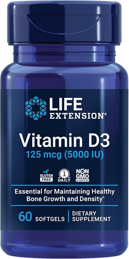 Life Extension Two-Per-Day 120 Tablet Multi-Vitamin &amp 60 Softgel 5000 IU Vitamin D3 Supplement Bundle