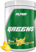 Alpha Supps - Alpha Greens Supplement | Fruit &amp Vegetable Superfood Powder | Over 40 Natural Plant Based Ingredients | Prebiotic &amp Probiotic Digestive Support Blend - 30 Servings (Pineapple)